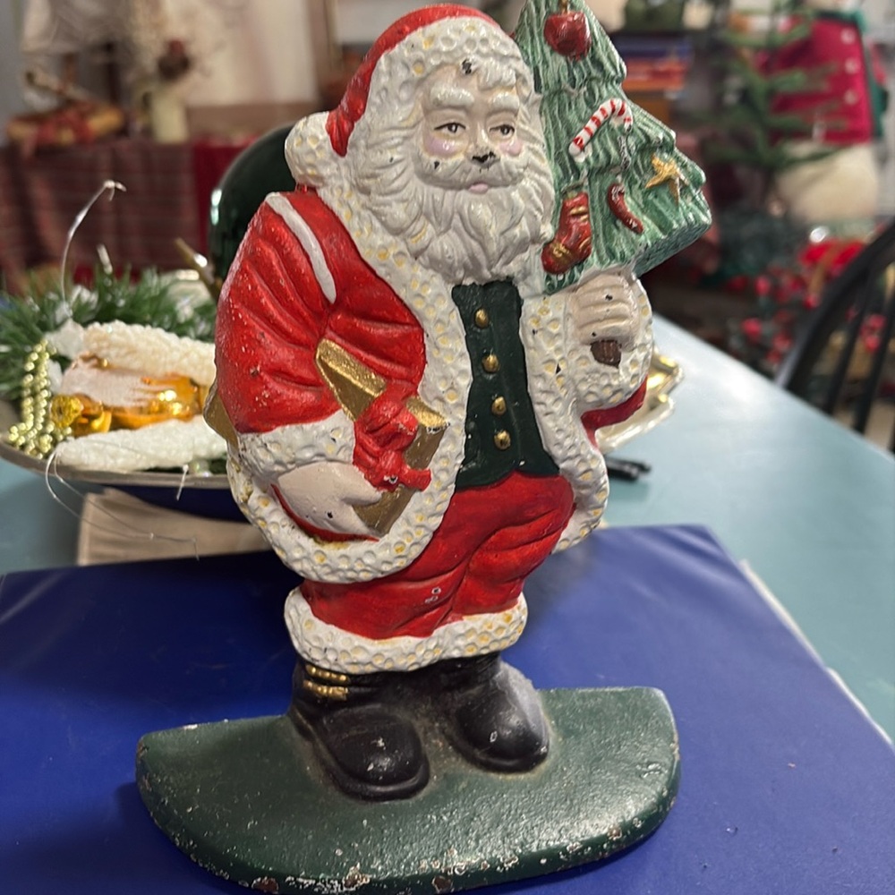 Vintage Santa Cast Iron Door Stop